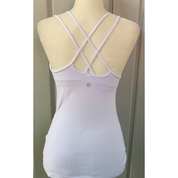 EUC LULULEMON WHITE STRAPPY TANK , SIZE 6 - Picture 1 of 3